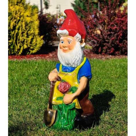 Садово-парковая фигура Cera Гном с розой (большой)